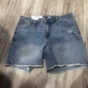 Seven7 Light Blue Jean Shorts with Frayed Hem